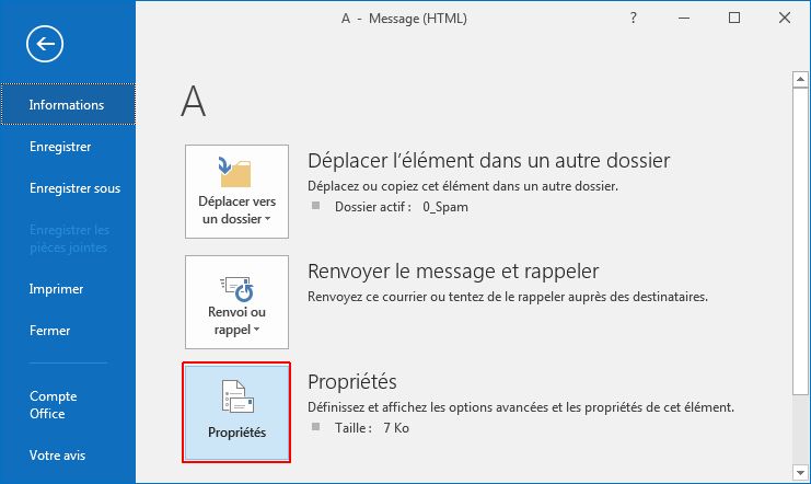stop le spam dans mon outlook
