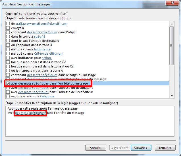 spam dans outlook recherche IP scan