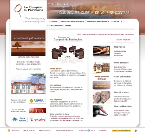 création maquette site Web