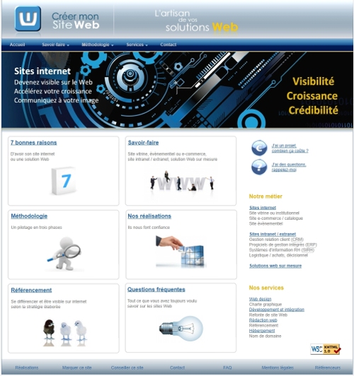 création maquette site Web