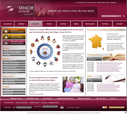 création maquette site Web